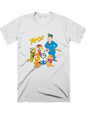 Top Cat T-Shirt Retro Cartoon Tv Show Graphic Tee Mens Baseball Raglan